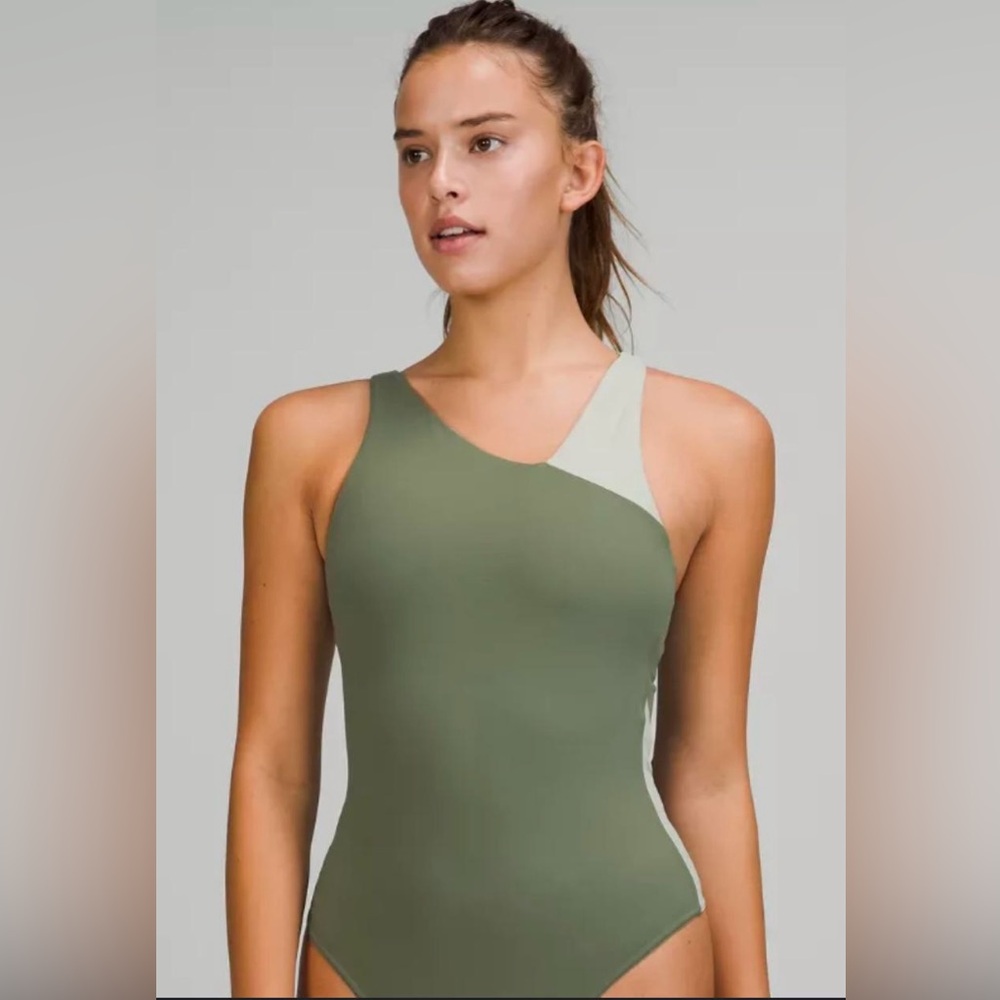 Lululemon Nulu Asymmetrical Bodysuit Green Size 2